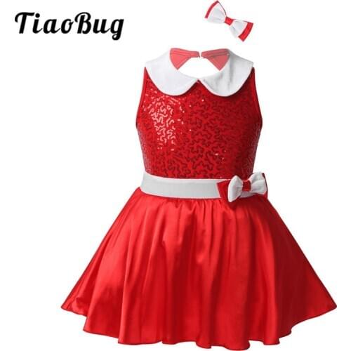 TiaoBug Kids Sleeveless Shiny Sequin Leotard Flower Girl Dress First Communion Princess Pageant Birthday Christmas Party Costume