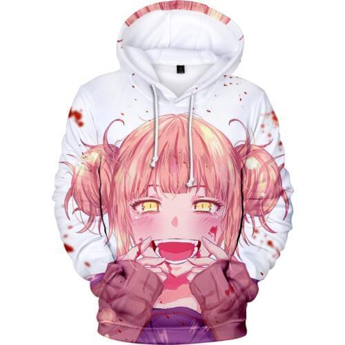 My Hero Academia Hoodie Anime Cosplay Costume Sweatshirts Himiko Toga 3D Hoodies Plus Size uniform Men Women College clothing