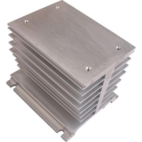 3 phase solid state relay 40A aluminium heat sink din rail mount T-115 ssr heatsink new