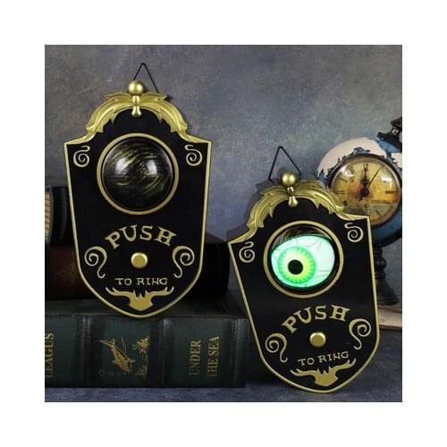 Halloween one eyed doorbell decoration LED electric luminous sounding eye doorbell bar secret room trickery props
