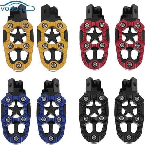2pcs Universal 8mm Metal Motor Foot Pegs Pedals Footrests with Spring for Off-road Motorcycle Car-Styling Accessories