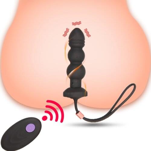 New Remote Control Vibrator Anal Beads Prostate Massager With Delay Penis Ring Anal Plug Vibration Masturbators Sex Toys For Men