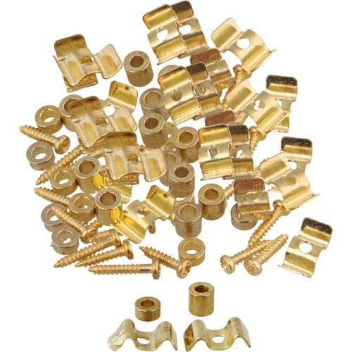 Yibuy Gold Guitar String Tree Guide Retainer Spacer Screw Set of 100