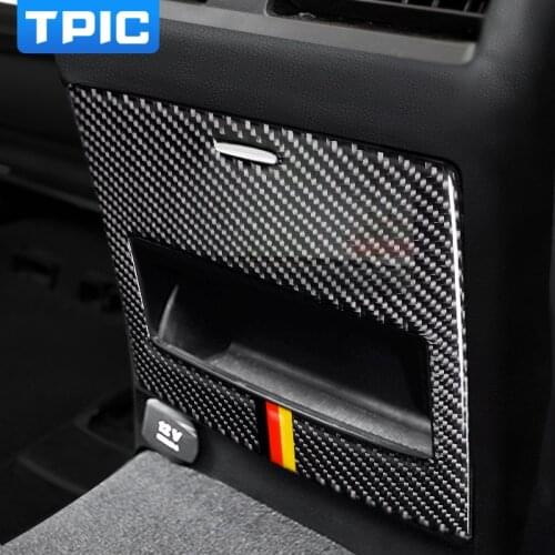 TPIC Carbon Fiber Rear Storage Box Decoration Car Stickers For Mercedes ML 2012-2016 GL 2013-2016 GLS 2016-2018 GLE 2015-2018