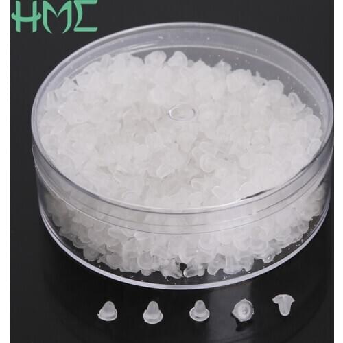 1000Pcs Silicone Earplugs Bullet Earrings Findings DIY Plastic Ear Plugging Jewelry Accessories Rubber Blocked Plastic Earrings