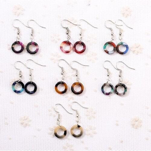 Boho Fashion Leopard Vintage Acrylic Drop Earrings Special Circle Multcolors Earring For Women