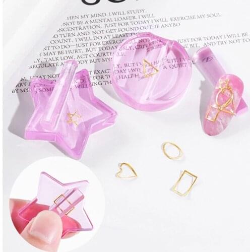 1Pc Star/Heart Shape Nail Art Metal Slice Rivet Embossed Mold Metal Frame Bend Curve Pressed Mold Making Model DIY Manicure Tool