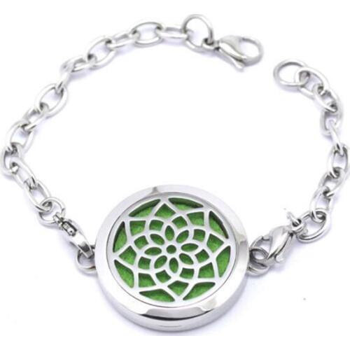 10pcs/lot 30mm Stainless Steel Women Designer Magnet Open Essential Oil Aroma Diffuser Perfume Locket Bracelet
