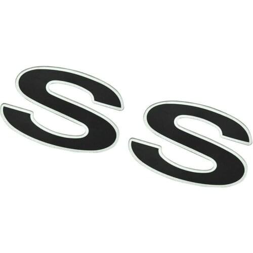 1998-2002 Fits Camaro Fender Rear Body SS Emblem Black Silver Badge (200pcs)