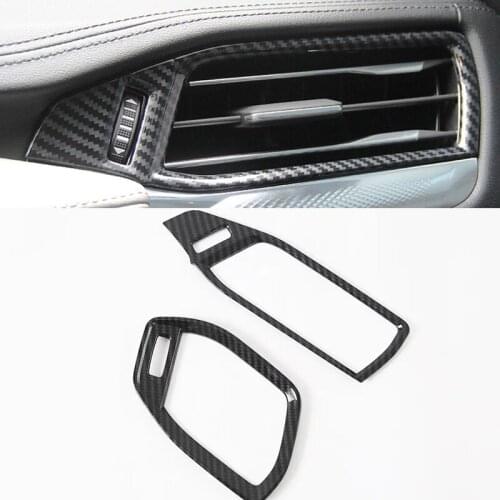 For Ford Escape 2020 Left Hand Drive 2PCS Car Air Conditioner Vent Outlet Cover Trim Carbon Fiber ABS Accessories