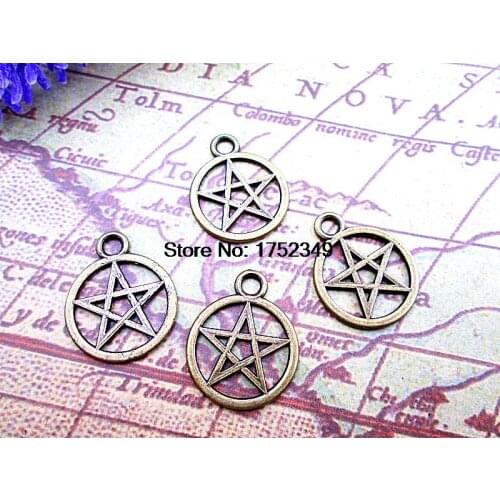 20pcs Pentagram Charms Antique Tibetan bronse Tone ,Pentagram pendants 20x25mm