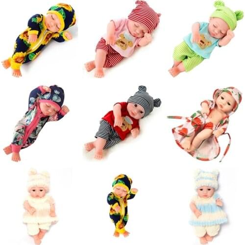 25cm Full Body Silicone 10.6 Inch MINI Reborn Dolls Adorable Lifelike Reborn Dolls Sleeping Baby Fashion Doll Photography Props