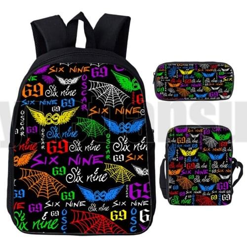 3D Print 6ix9ine Schoolbags Tekashi 69 Backpack Men Women Anime Harajuku Teenager Laptop Book Bag 3 Pcs/Set Cute Album GOOBA Bag