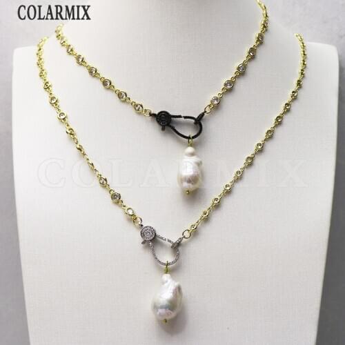 5 pieces Baroque Pearl pendants necklace crystal necklace for women fashion jewelry accessories 9730