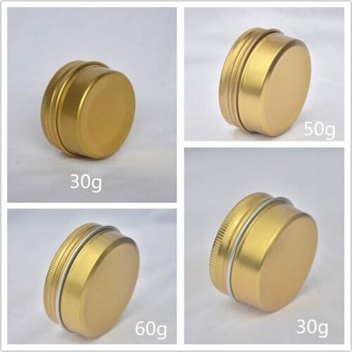 50g 60g Top Quality Cream Refillable Metal Aluminum Jar Tin Screw Thread Cosmetic Lip Balm Mask Ointment Containers 50pcs/lot