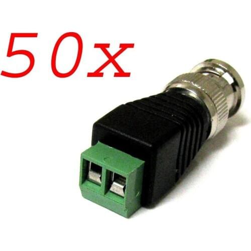 50 PCS Coax CAT5 To Camera CCTV BNC Video Balun Connector For CCTV Camera