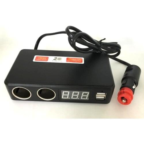 C20 Car GPS Accessory Battery Checker Voltage Led Display 2 Cigarette Socket Multi-Car Adaptor USB port with 3.1A output 12-24V