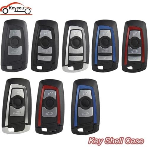 KEYECU 4 Buttons Remote Car Key Case For BMW CAS4 F 3 5 7 Series E90 E92 E93 X5 F10 F20 F30 F40 Replacement Smart Key Shell