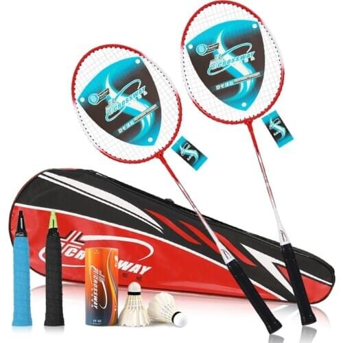CROSSWAY 2pcs Professional Badminton Rackets Set Family Double Badminton Racquet Titanium Alloy Lightest Playing Badminton
