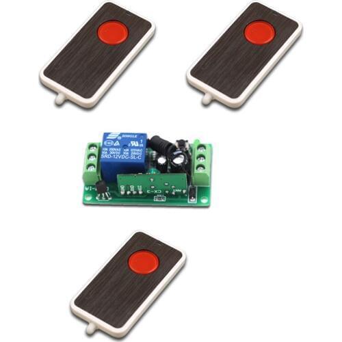 DC9V 12V 24V 1CH RF Switching 3Transmitter& 1 Receiver Wireless Remote Control Switch System Manual Button Limit Switch 315/433