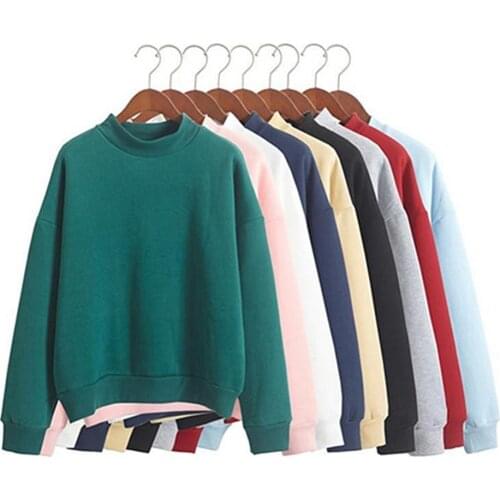90% HOT SALE!!Autumn Winter Casual Women Solid Color Crew Neck Long Sleeve Sweatshirt Pullover