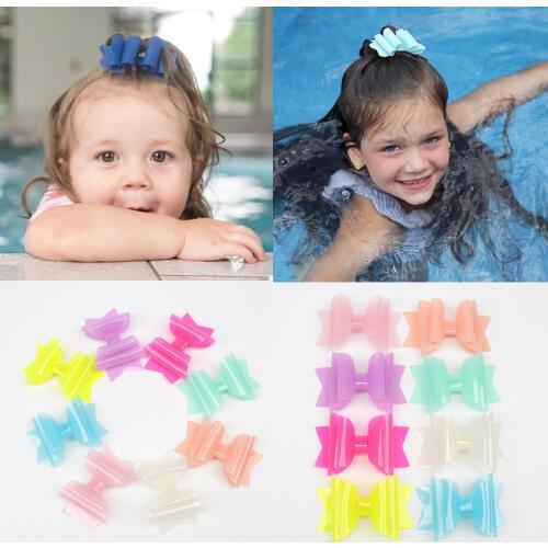 IBOWS New 3 Inch Jelly Bows Hairbows Hairpins Hair Accessories Waterproof Hairgrips For Dance Party Hair Clip Swimming Pool Bows
