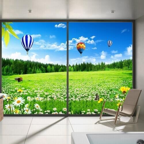 Customize opaque glass sticker sliding door bathroom window sticker decorative balcony cellophane film