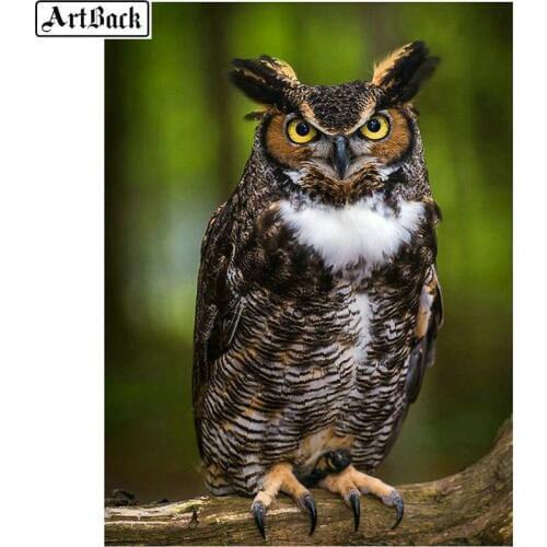 ArtBack 5d diy diamond painting owl animal full square diamond embroidery 3d round drill mosaic art sticker