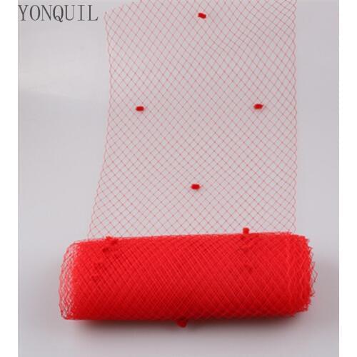 Red 5 Yards Per Lot Birdcage Veil With Dot 25 CM Width Russian Veiling Netting Wedding Dot Veils Material DIY Hair Accessories