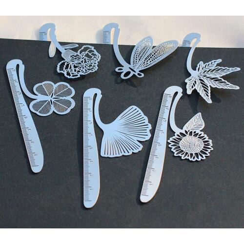 Creative Cute Metal stainless steel Hollow Bookmark ruler Dragonfly Book Holder for Book Paper Creative Gift Korean Stationery