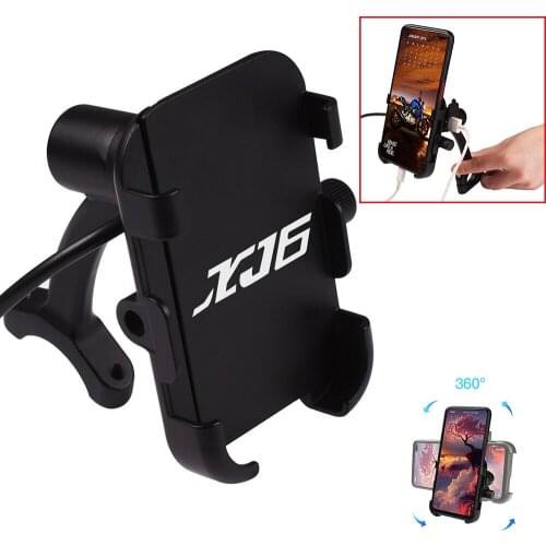 Motorcycle Phone Mount with Charger USB Port Install on Handlebar Mirror Bar For Yamaha XJ6 Diversion/ABS 2009-2021 2020 2019