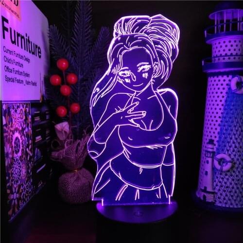 Boku no Hero Academia Momo Yaoyorozu 3D ANIME LAMP MY HERO ACADEMIA Led Nightlights Lampara For Birthday Gift