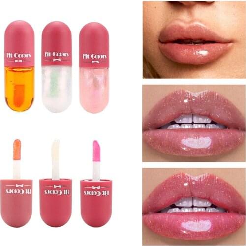 Mini Capsule Lip Gloss Moisturizing And Moisturizing Transparent Color-changing Projectile Lip Gloss Oil Pearlescent Lip Gloss
