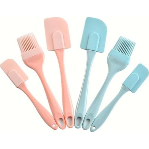 3Pcs Silicone Spatula Set Scraper Brush Heat Resistant Baking Pastry Tools Kitchen Utensils Cooking Supplies Cake Accessories