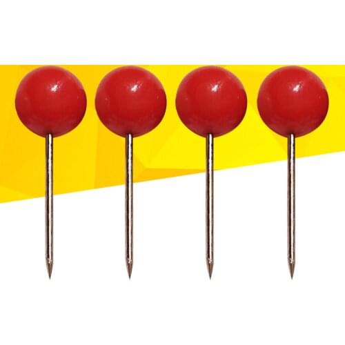 500Pcs Push Round Head Map Tacks with Stainless Point for Office Home Crafts DIY Marking (Red)