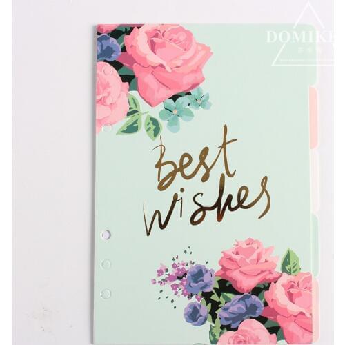 Office Separator set for Coil ,candy 6 holes Dividers Page for Folder n32 Diary A5 A6 Notebook Diary