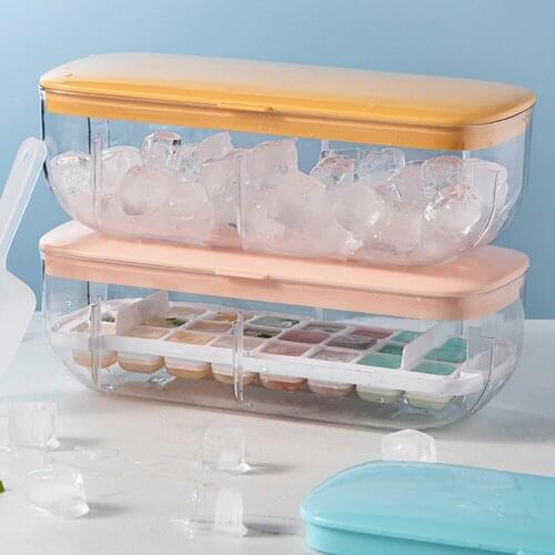 DIY Ice Plastic Mold Food Box Ice Grid Ice Tray With Ice Shovel Ice Maker Mold With Lid Creative Kitchen Accessories