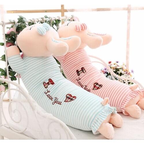 45/60/80cm plush lying rabbit cute expression high quality comfortable long Soothing Pillow cushion Sofa decoration kids gift