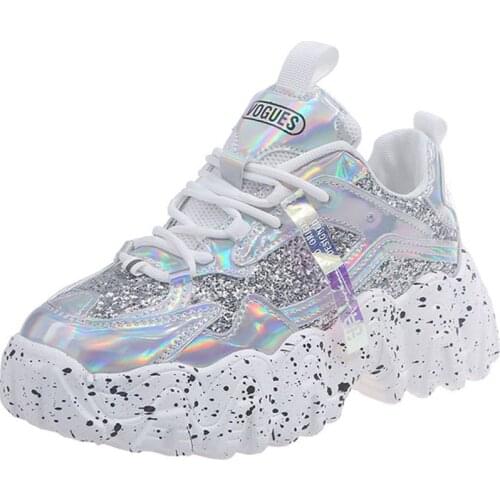 RASMEUP Womens Rhinestone Platform Sneakers 2021 new Brand Fashion Breathable Women Chunky Trainers Ladies Shoes Footwear