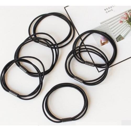 6Pcs/Set Girls Elastic Multi-Layer Hair Rope Solid Color Basic Scrunchy Kids Headbands Decorations Ties Gum For Hair Accessories