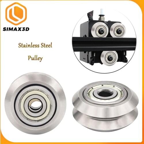 SIMAX3D Upgraded Openbuilds V-Slot Stainless Steel Wheel with 625zz Bearing Pulley Metal Double V Pulley Gear Aluminum Extrusion