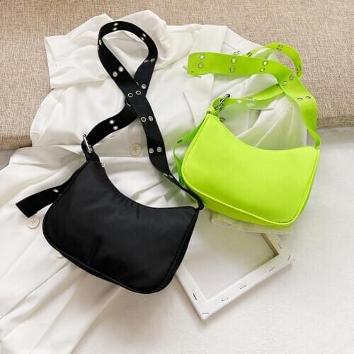 Women Messenger Bags Solid Color Female Shoulder Handbag Casual Nylon Fashion 2020 Fashion Trend Ladies Shoulder Handbag