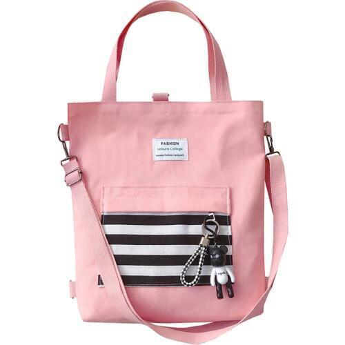 Women Canvas Tote Ladies Casual Shoulder Bag Foldable Shopping Bags Beach Bag Cloth Cute Style Female Handbag