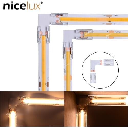 Corner COB LED Strip Connector for SMD 8mm 10mm IP20 2pin High Density LED Strip 90 Degree L shape LED Strip Light Connection