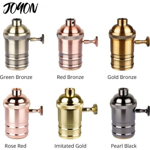 Vintage Edison Lamp Base Fitting E27 Socket DIY Led Bulb Holder Lighting Accessories Retro Pendant Fitting Bulb Socket Lamp Base