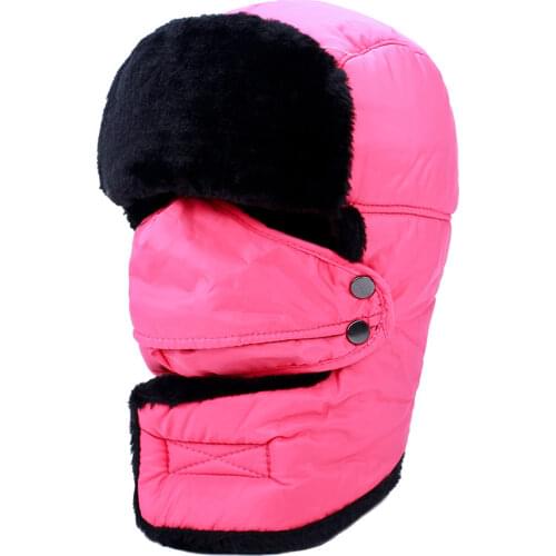 High Quality Winter Bomber Hats Men Women Thickening Fur Earflap Heating Plain Snow Cap Russian Plush Ski Hat Cap for Unisex