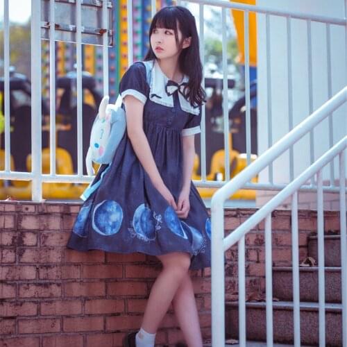 Japanese sweet lolita dress vintage lace bowknot o-neck high waist victorian dress kawaii girl gothic lolita op loli cosplay