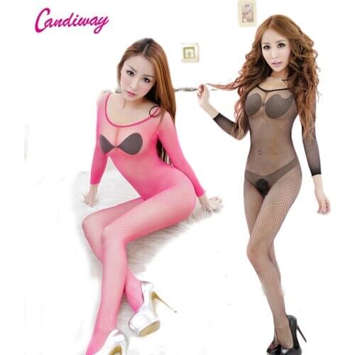 Plus Size Sexy Sleepwear women sexy underwear Open crotch sexy ingerie sleeve Fishnet Tights Underwear body Stockings