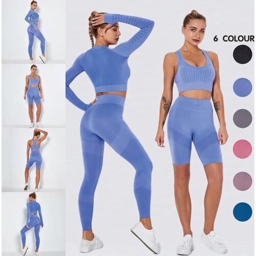 2Pcs Women Seamless Yoga Set Sport Set Women Gym Fitness Clothing Fitness Leggings Top Sport Clothes Workout Set Gym Set Women