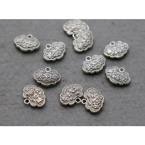 10PCS Hot wholesale Snap alloy Pendant Fittings for DIY Accessory lock Jewelry Making Design Findings components Metal 11*14mm